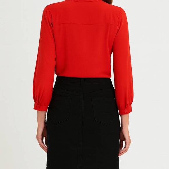 Simon Chang Stretch Black Midi Pencil Skirt Academia Career Size 14 - Picture 3 of 5